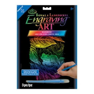 Image of Royal &amp; Langnickel Rainbow Engraving Art A4 Size Frog Designed Painting Set