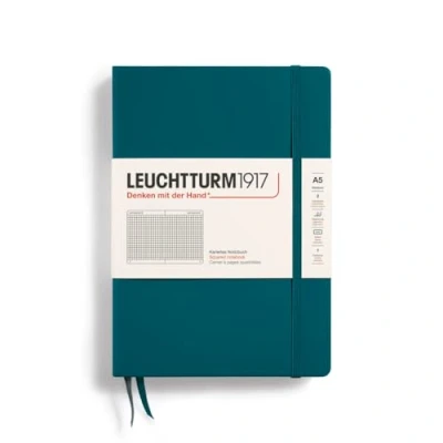 Image of LEUCHTTURM1917 Notebook Medium (A5), Hardcover, 251 Numbered Pages Pacific Green, Squared