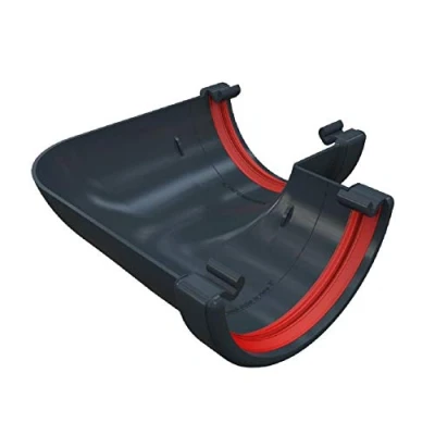 Image of Anthracite Grey Round Gutter 90 Degree Angle Joint, Freeflow 112mm Rain Water Systems