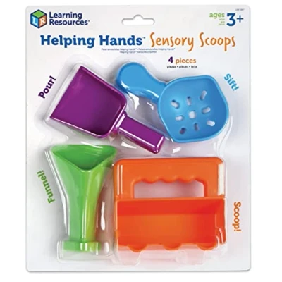 Image of Learning Resources Helping Hands Sensory Scoops, 4 Pieces, Ages 3+, fine Motor Skills Toys for Children, Toddler Water and Sand Play Set