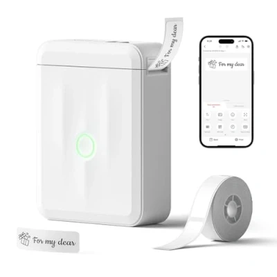 Image of NIIMBOT D110 New Version Label Maker Machine with Tape, Bluetooth Printer Household Organization Maker, Portable for School Kids Office File Labeling, Quick Home Use