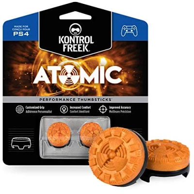 Image of KontrolFreek Atomic for PlayStation 4 (PS4) Controller Performance Thumbsticks 2 Mid Rise Convex Orange