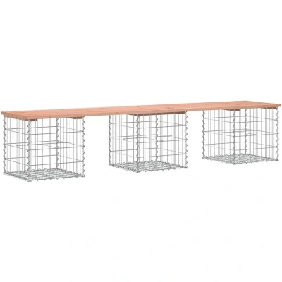 Image of vidaXL Garden Bench Gabion Design 203x44x42 cm Solid Wood Douglas