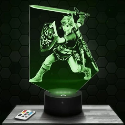 Image of Bedside Lamp, Link .Z Video Game Night Light 3D LED Illusion Christmas Birthday Gift idea for boy and Girl Children&#039;s or Adult Bedroom TOP