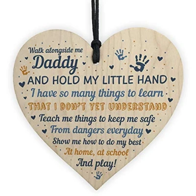 Image of RED OCEAN Daddy To Be Cards From Bump Wooden Heart New Baby Plaque