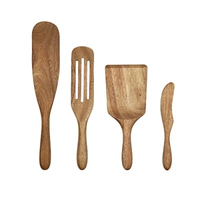 Image of Mad Hungry, As Seen On TV, WKA 51218, 4 Piece Premium Acacia Wood Spurtle Set Natural