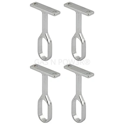 Image of OVAL WARDROBE RAIL CENTRE SUPPORTS Brackets 15mm Wide Polished Chrome Finish x4