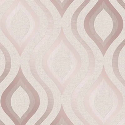 Image of Fine Décor FD42206 Quartz Geo Wallpaper, Rose Gold