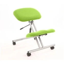 Image of Kneeler Kneeling Stool Silver Frame Bespoke Colour Myrrh Green
