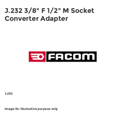 Image of Facom J.232 Drive Adaptor, 1/2&quot; Male, 3/8&quot; Female