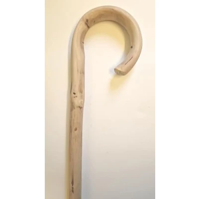 Image of Lightweight Traditional Chestnut Wooden Walking Stick with a Crook Handle and Ferrule NHS Style … (1015mm)