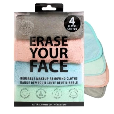 Image of Danielle Creations Erase Your Face Eco Friendly Reusable Make Up Remover Cloths Multipack Box of 4 Pastel