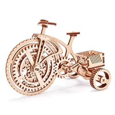 Image of Wood Trick DIY Wooden Bicycle Toy Model, 3D Puzzle Model Kit Mechanical to Build