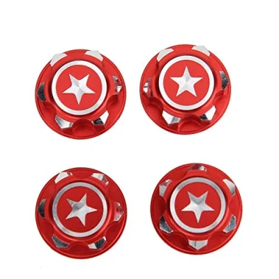 Image of Tbest Hex Wheel Nut, 4Pcs Aluminium Alloy 17mm Mount Nuts Set Fit for X MAXX Summit Traxxas RC Car(Red) Car Model Accessory Toy