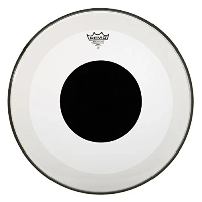 Image of Remo TPR P3 transparent schwarz Dot Bass Scruggs Top dot, 18 Powerstroke Clear Black 22&quot;&quot;&quot;