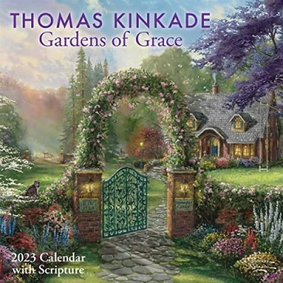 Image of Thomas Kinkade Gardens of Grace with Scripture 2023 Wall Calendar