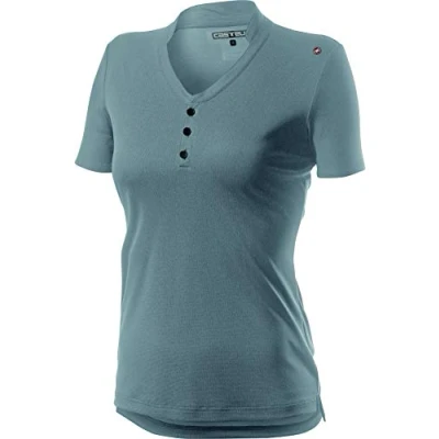 Image of CASTELLI 4520112 870 Tech W Polo Shirt Women Silver Gray L