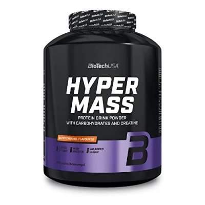 Image of BioTechUSA Hyper Mass Gainer with Carbs &amp; Protein Blend Micronised Creatine Gluten Free, 2.27 kg, Salted Caramel