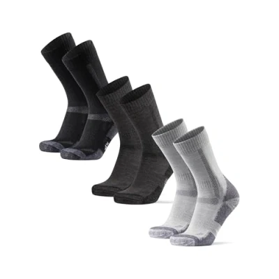Image of DANISH ENDURANCE Outdoor Walking Socks, Merino Wool, Premium Comfort Hiking Anti Blister Breathable, for Men &amp; Women Unisex 3 Pack Multicolour (1xBlack, 1xLight Grey, 1xDark Grey/Black) 5