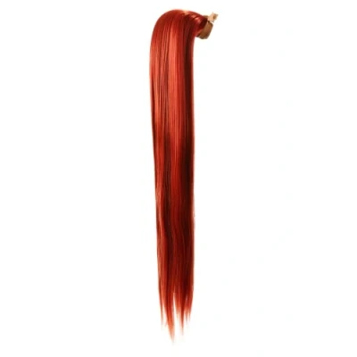 Image of Prettyland static free 24&#039;&#039; long clip in straight extension hair piece ponytail pigtail Red with tress orange R02