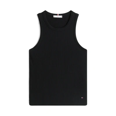 Image of Tommy Hilfiger SLIM TANK Top, Women&#039;s, Size: Medium, Black