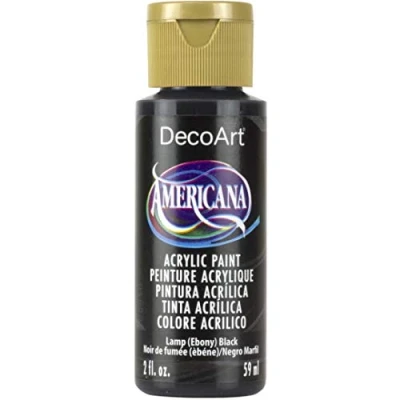 Image of DecoArt Americana 2 oz Acrylic Multi Purpose Paint, Lamp Ebony Black