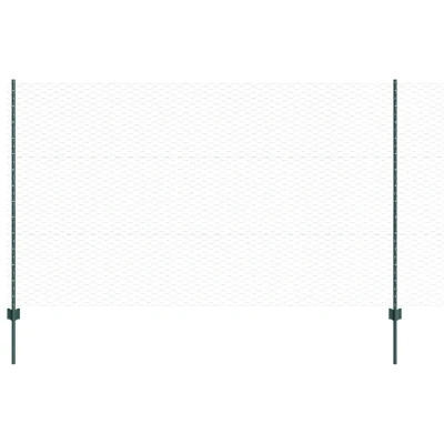 Image of vidaXL Fence Posts 11 pcs U Channel Green 140 cm Steel