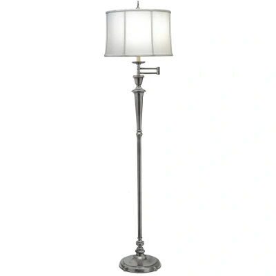 Image of Arlington 1 Light Swing Arm Floor Lamp Antique Nickel, E27