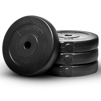 Image of Gallant Weight Plates 5kg Standard 1 Inch Vinyl Weights Discs 20kg Set for Men Women Plate Lifting Dumbbells Barbell Home Gym Fitness Training Equipment (Black, 5x4KG)