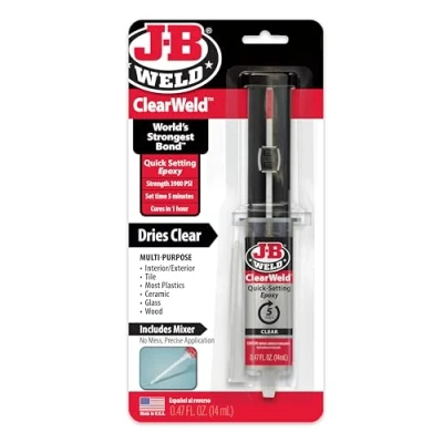 Image of (1, 15ml) J B Weld 50114 15ml ClearWeld Quick Setting Epoxy, Clear