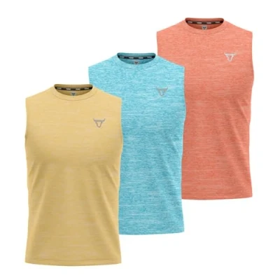 Image of 3 Pack Running Muscle Sleeveless Tank Top for Men Dry Fit Workout Tops Shirts Training Bodybuilding Vests