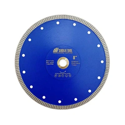 Image of SHDIATOOL Diamond Cutting Disc 200mm / 8 Inch X Mesh Turbo Saw Blade for Tile Marble Ceramic Porcelain