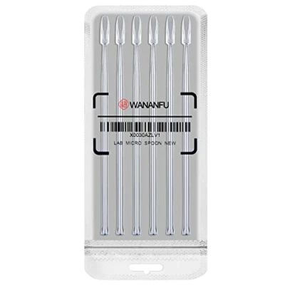Image of WANANFU Lab Spatula (6 Units) Micro Spoon/Scoop with Powders Tamper, Fits for Empty Capsules Size 000, 00, 0, 1, 2, 3, 4, 5, BPA Free, Reusable, Alternative to Capsule Filling Machine