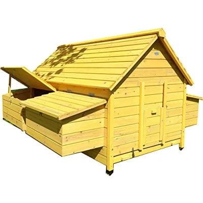 Image of Eggshell EXTRA LARGE CHICKEN COOP AND TWO NEST BOXES! HEN HOUSE POULTRY ARK HOME BOX COUP SLIDE OUT CLEANING TRAY (NO SHIPING TO N. IRELAND, ISLANDS,HIGHLANDS) BIGGEST UK WIDE