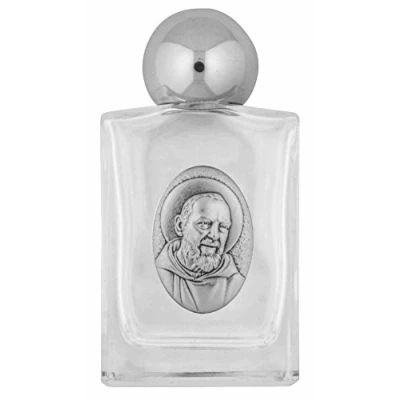 Image of Venerare Glass Holy Water Bottle (Padre Pio)