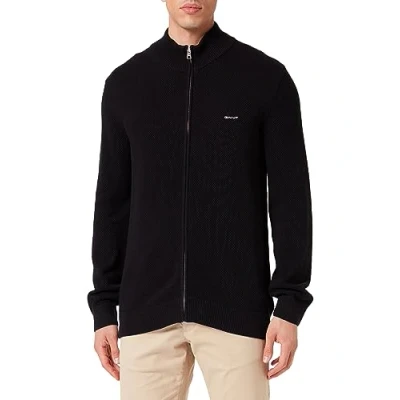 Image of GANT ZIP Cardigan Cardigan, Men&#039;s, Size: Small, Black