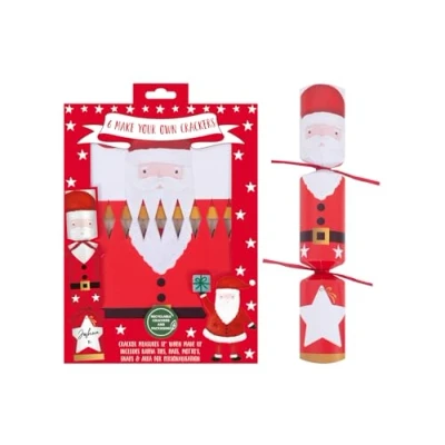 Image of RSW Make Your Own Christmas Crackers with Ties, Mottos, Hats 6 x 12 Santa Design Perfect for Children DIY Cracker Set Festive Seasonal Party