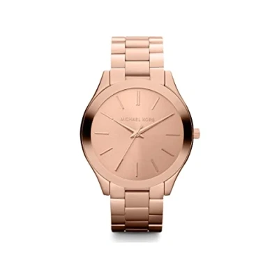 Image of Michael Kors Slim Runway Rose Gold Tone WoMens Watch Stainless Steel One Size