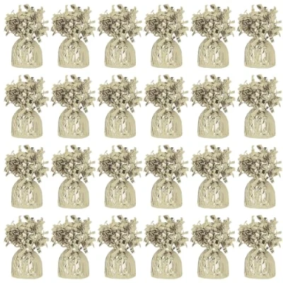 Image of Foil Helium Balloon Weights Pack of 24 Durable &amp; Colourful Gold for Birthdays Parties, Events Celebrations Perfect Weight Holders
