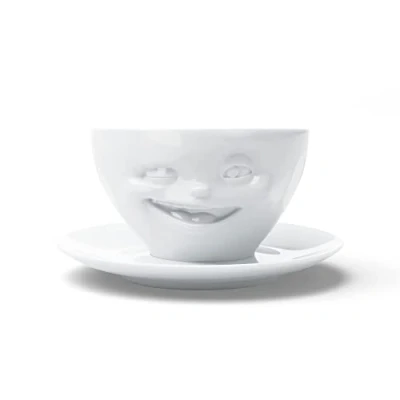 Image of FIFTYEIGHT PRODUCTS Coffee cup with divider &quot;winking&quot; (porcelain, 200 ml, white, made in Germany)