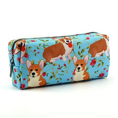 Image of LParkin Cute Corgi Pencil Case Pouch Teacher Gift Gadget Bag Make Up Cosmetic Stationary Kawaii Box