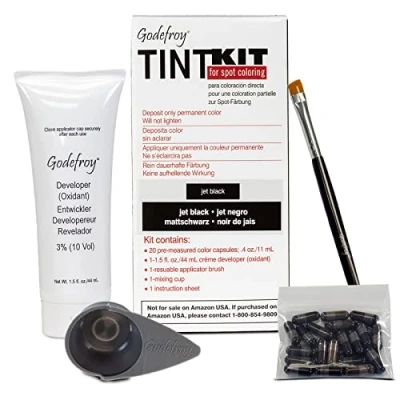 Image of Godefroy Tint Kit New Eyebrow and Beard color for Professionals 20 Applications (Jet Black)
