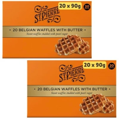 Image of (20 40 Waffles) Large Belgian Waffles 90g each Individually Wrapped (40