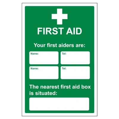 Image of V Safety First Aid General Aid/First Aiders/Location 200 X 300mm