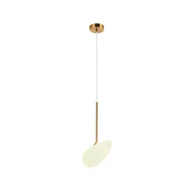 Image of Zygi LED Ceiling Pendant Light 5W 3000K Matt Opal White Glass Brass Metal