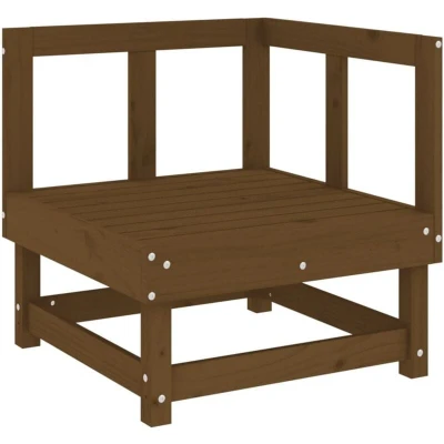 Image of vidaXL Garden Corner Sofa Solid Pine Wood Outdoor Sectional Comfortable Lounging Honey Brown Easy to Assemble and Customize