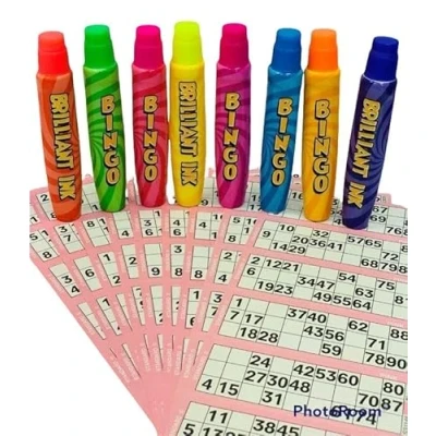 Image of Thomas &amp; Anca Club Supplies Ltd Neon Bingo Dabbers Marker Pens 60 Tickets Flyers