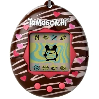 Image of TAMAGOTCHI Bandai Original Chocolate Shell Cyber Pet 90s Adults and Kids Toy with Chain Retro Virtual Pets are Great Boys Girls Toys or Gifts for Ages 8+