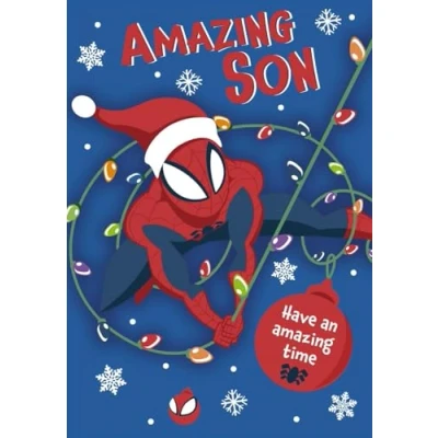 Image of Hallmark Marvel Spiderman Son Christmas Card Amazing