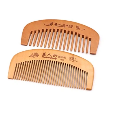 Image of Handmade Wooden hair Comb for Curly Wide Toothed Comb, Anti Static and Barrier Free Hand Brushing Beard Suitable Women, Male Natural Wood Sandalwood (12CM 2 rings)